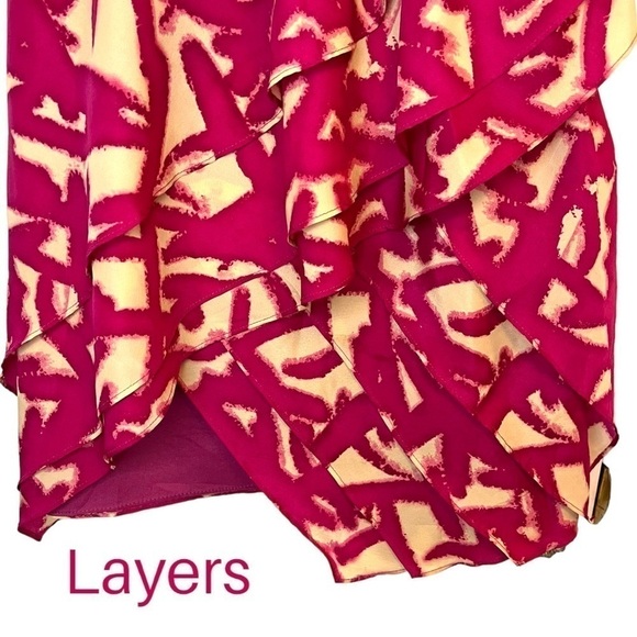 Miss Me Couture Strapless Layered, Ruched, Asymmetric Hem Pink Dress - Picture 9 of 13